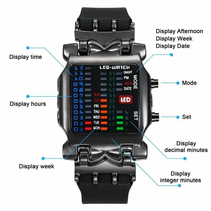 Relógio led binário criativo à - Timex Watches Smartwatch avaliação e preço