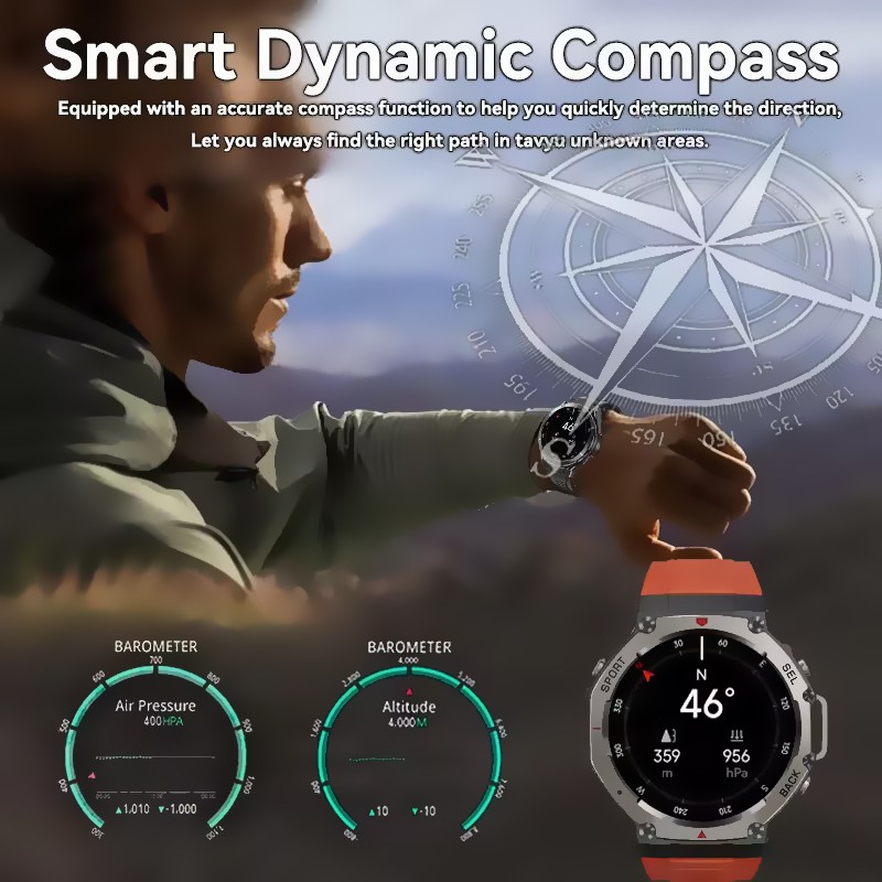 Novo relógio inteligente de me - Altimeter Compass Watch avaliação e preço
