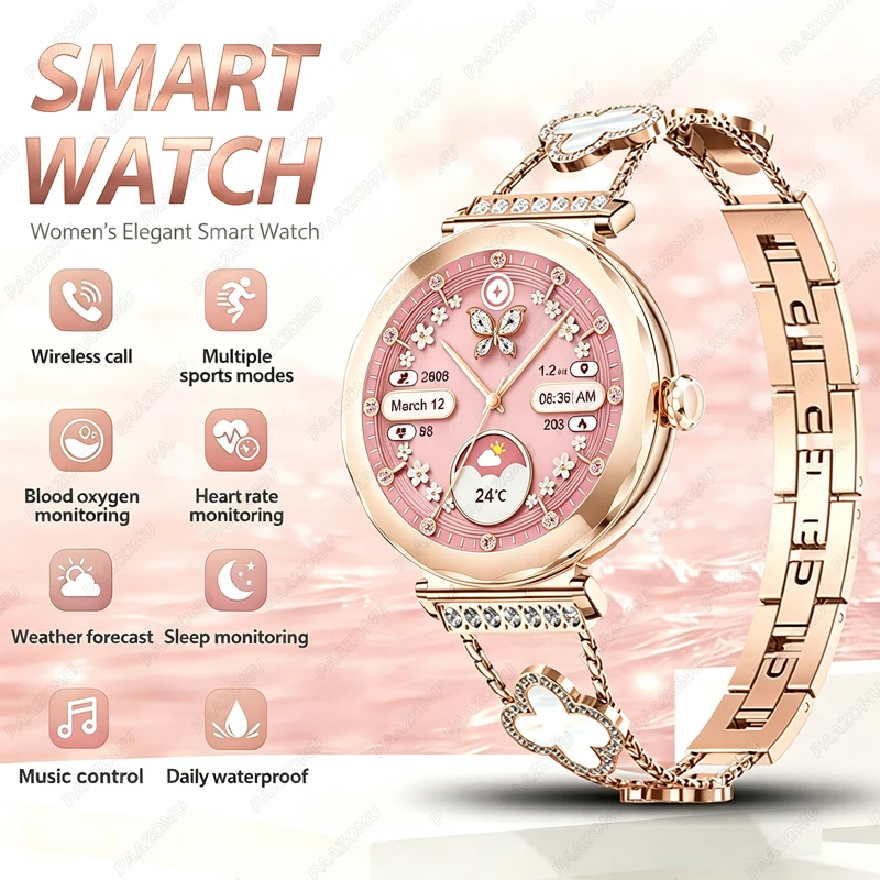 Smartwatch Feminino Rose Gold  - Watches Ladies Smartwatch avaliação e preço