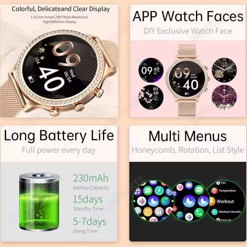 Relógio inteligente elegante p - Smartwatch Watches Price avaliação e preço